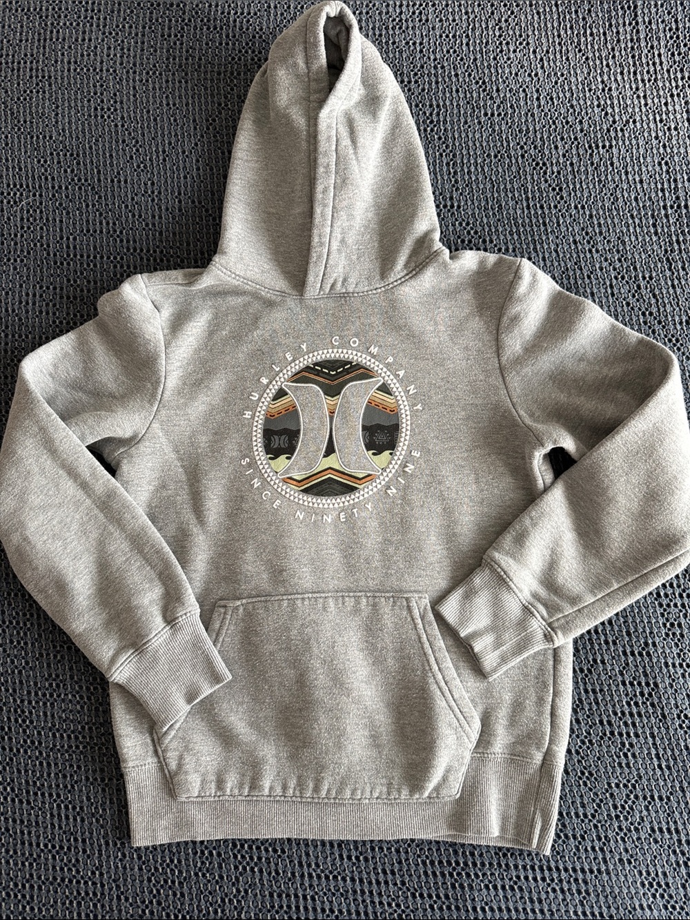 Hurley Gray Hoodie with Multicolor Circular Logo